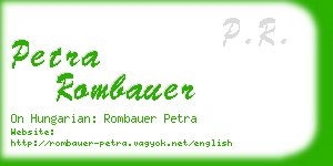 petra rombauer business card